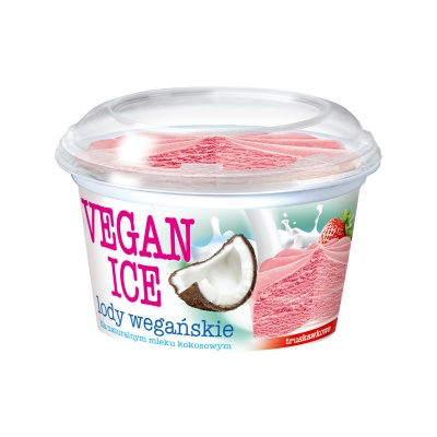 VEGAN ICE lody wegańskie truskawkowe