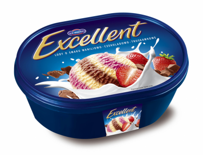 Excellent Lody o smaku waniliowo czekoladowo truskawkowym 